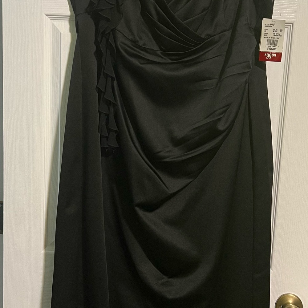 David's Bridal Strapless Black Dress